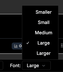 Font size menu